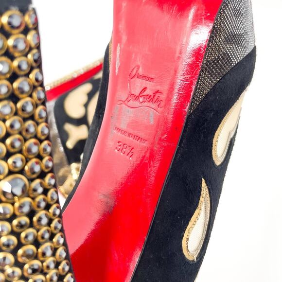 Christian Louboutin Multicolor Suede Lame Miralep 140 Pumps Platforms EU 38.5 - Picture 10 of 11